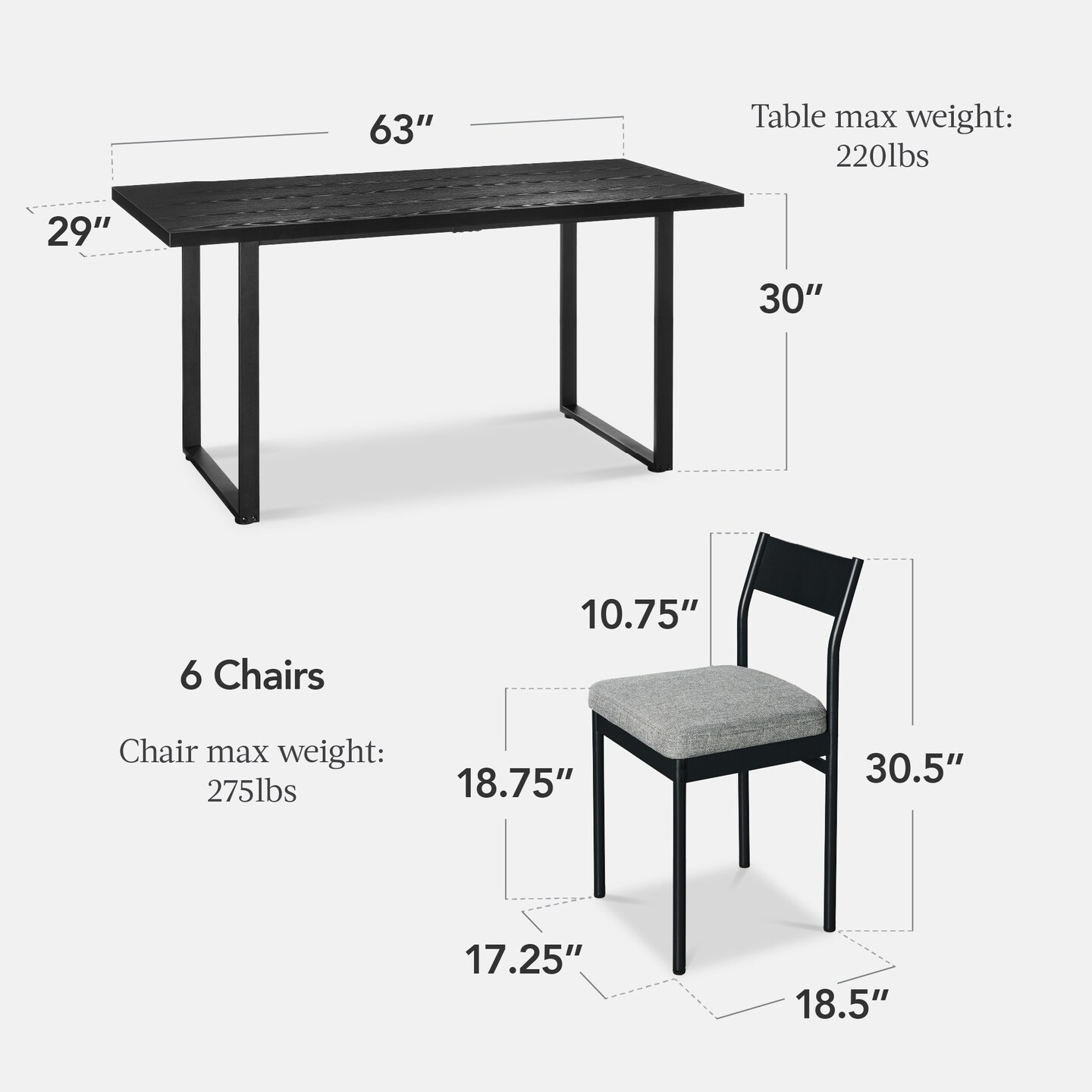 Best Choice Products 7-Piece Modern Dining Set, Upholstered Cushion, Durable Metal Frame w/ 6 Chairs