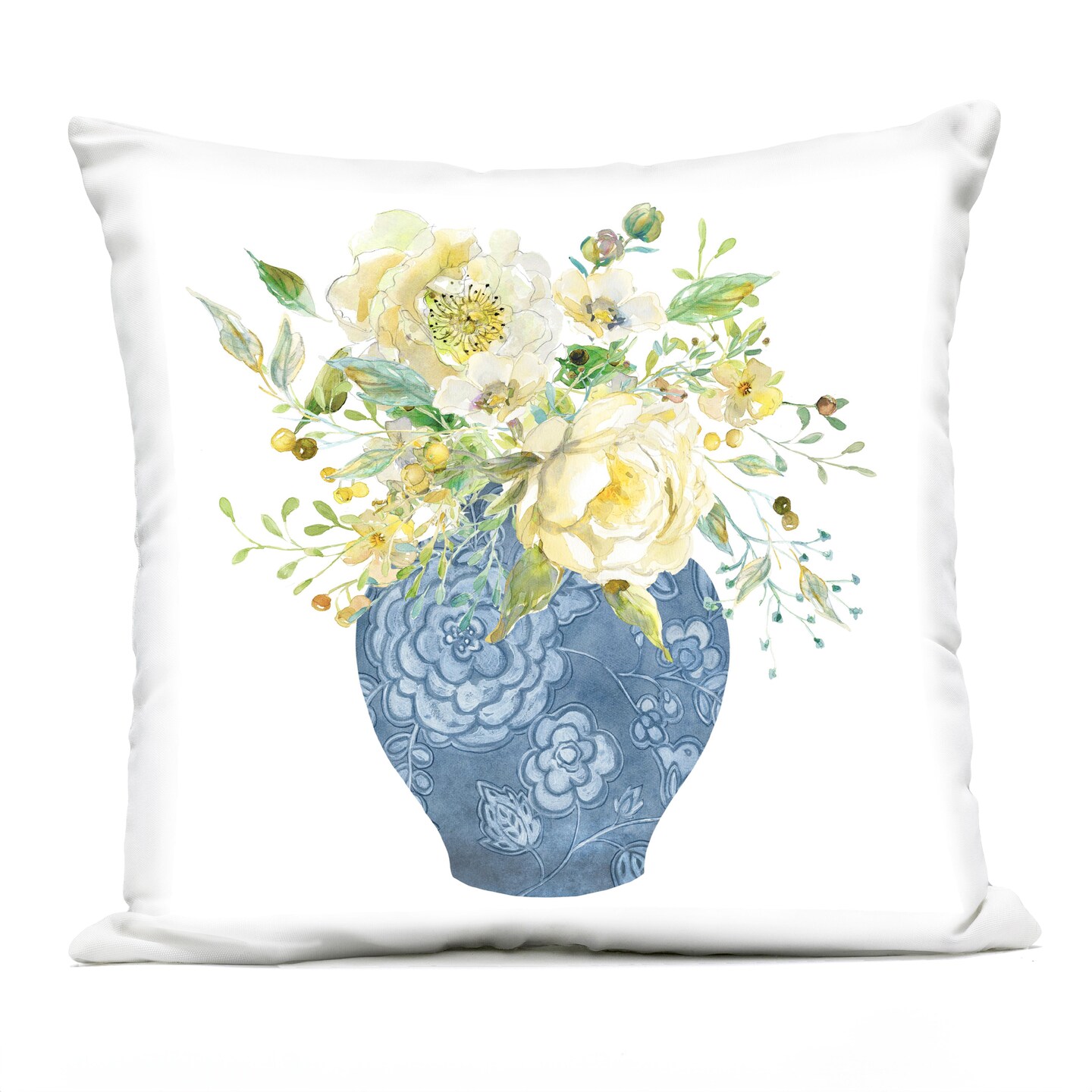 Stupell Industries Chinoiserie Vase Bouquet Outdoor Printed Throw Pillow Design by Carol Robinson, 18 x 7 x 18