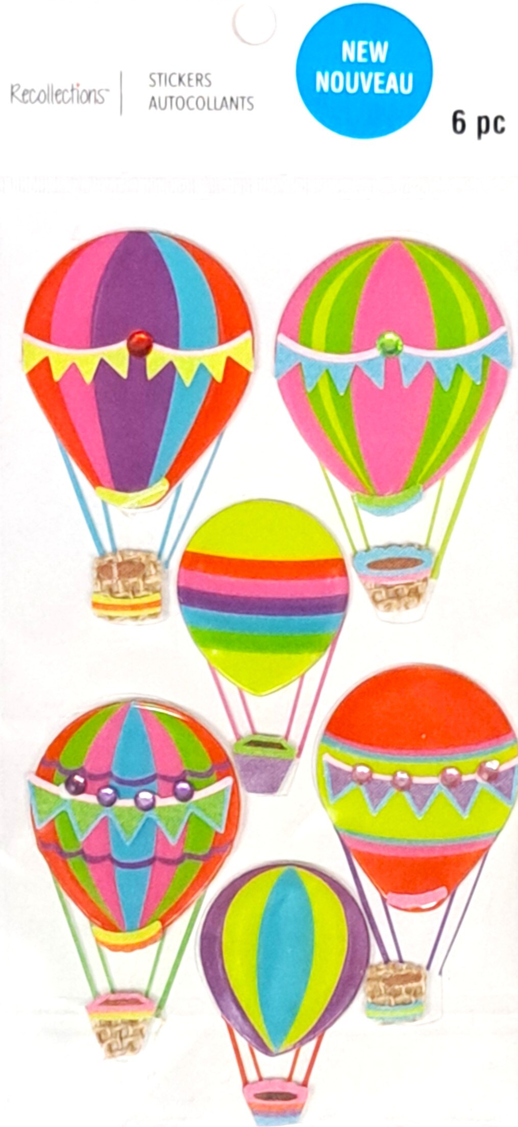 Recollections Hot Air Balloons Dimensional Stickers