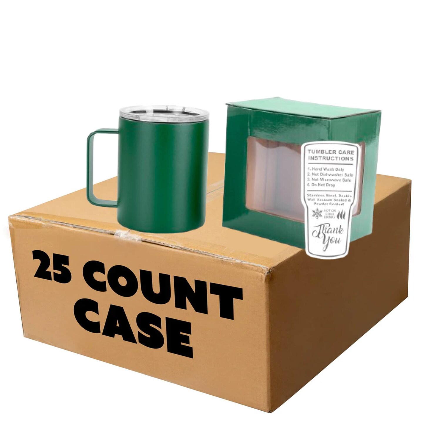 Makerflo 12 oz Powder Coated Camper Mug with Leak-Proof Clear Lid, Ideal for Craft and Personalization (Laser Engraving, UV DTF, Epoxy, and Vinyl)