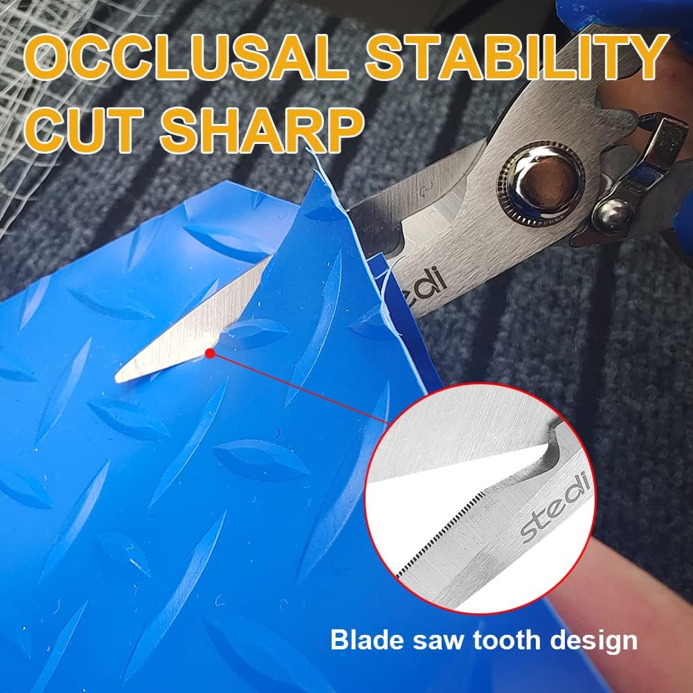 Multipurpose Heavy Duty Scissors, High Carbon Stainless Steel Shears with Fine Serrated Blades Easy to Cut Cable Notches,Non-Slip Comfort Handle, Cuts Wire, Carton,for Household Pruning, Office