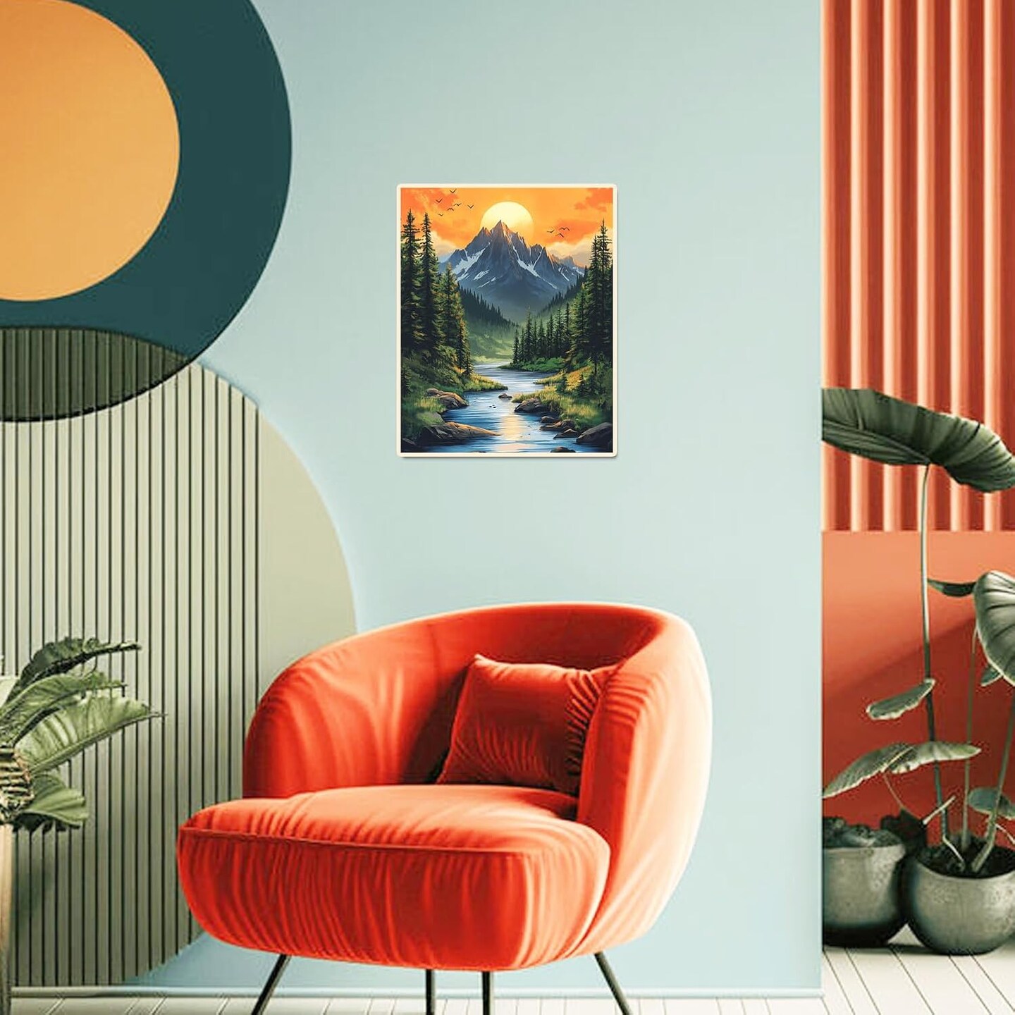 Mountain Paint by Numbers Kit for Adults Beginner Sunset