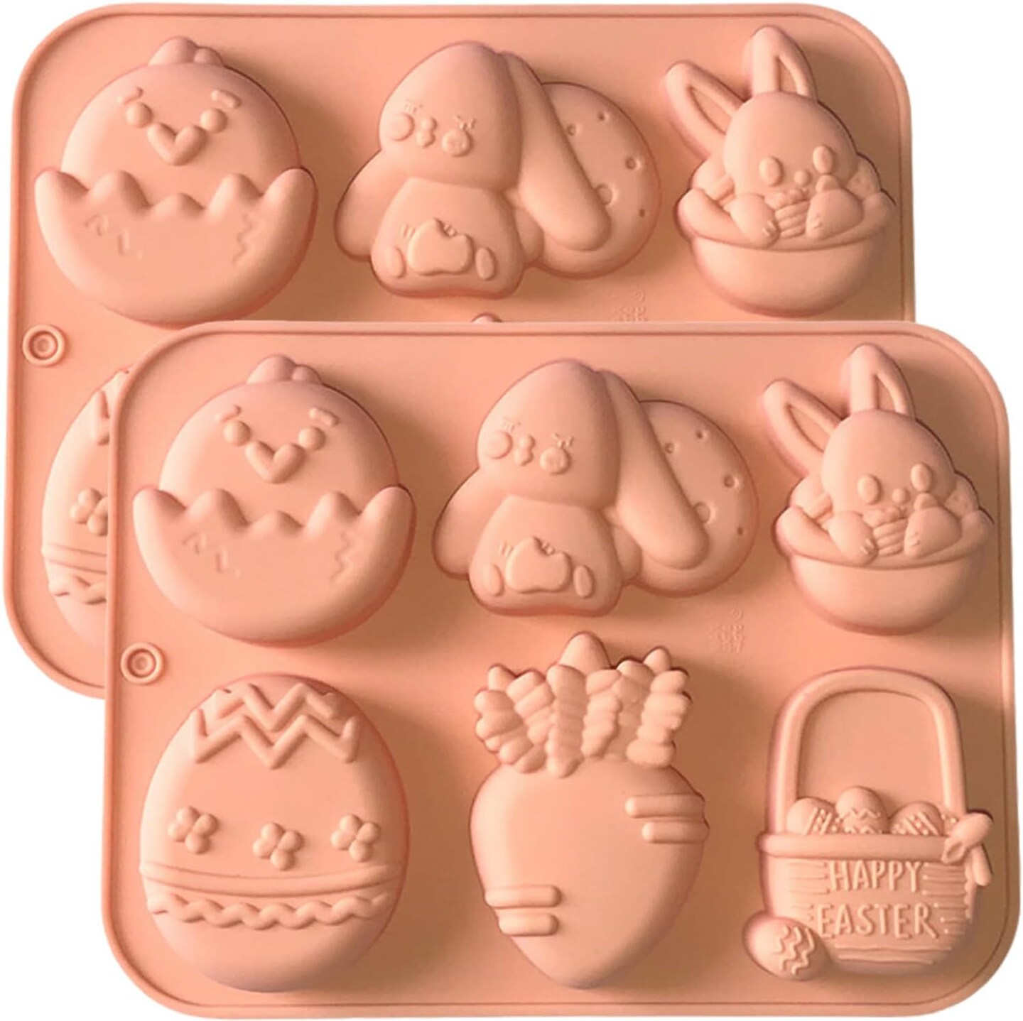 Easter Chocolate Molds Silicone, Bunny Egg Gummy Candy Molds Silicone Shapes for Baking Resin Soap Wax Melts Ice Cube Jelly