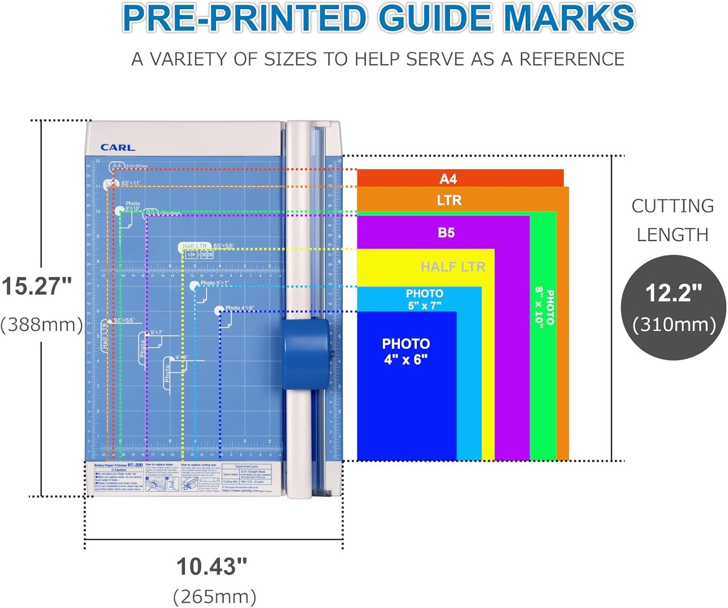 Manufacturing 12200 Rotary Trimmer 12-Inch 10 Sht Cap. 10-1/4-Inch x12-Inch x3/4-Inch GY