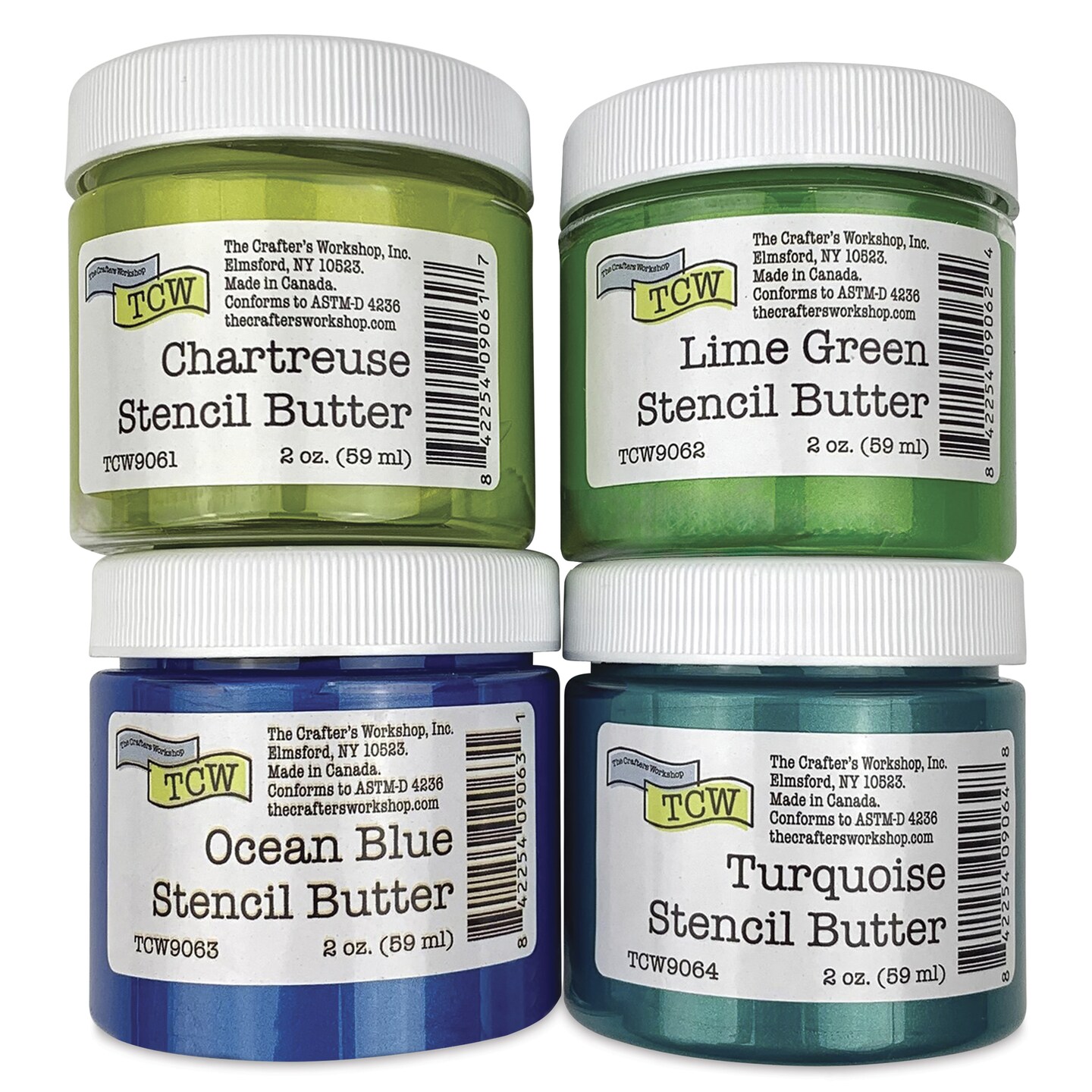 Stencil Butter Acrylic Paints - Pkg of 4, Carribean Sea, 2 oz
