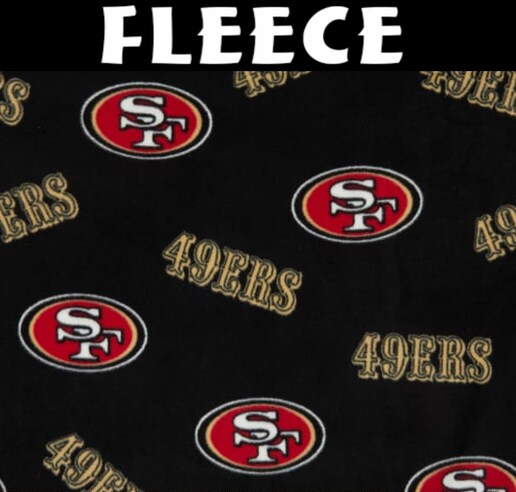 Licensed NFL San Francisco 49ers Fleece Black 70406D Fabric by the Yard