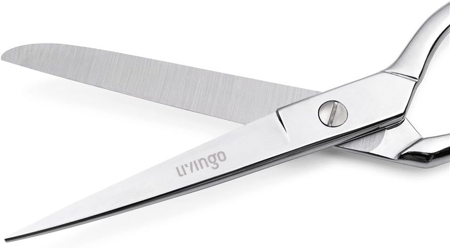 8&#x22; Professional Heavy Duty Tailor Fabric Scissors, Dressmaker Sewing Classic Stainless Steel Ultra Sharp Forged Shears, Bent