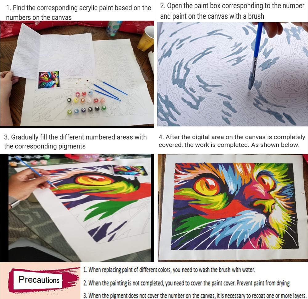 DIY Oil Painting Paintworks Paint by Number for Kids and Adults (16&#x27;&#x27;Wx20&#x27;&#x27;L , Peony Flower)