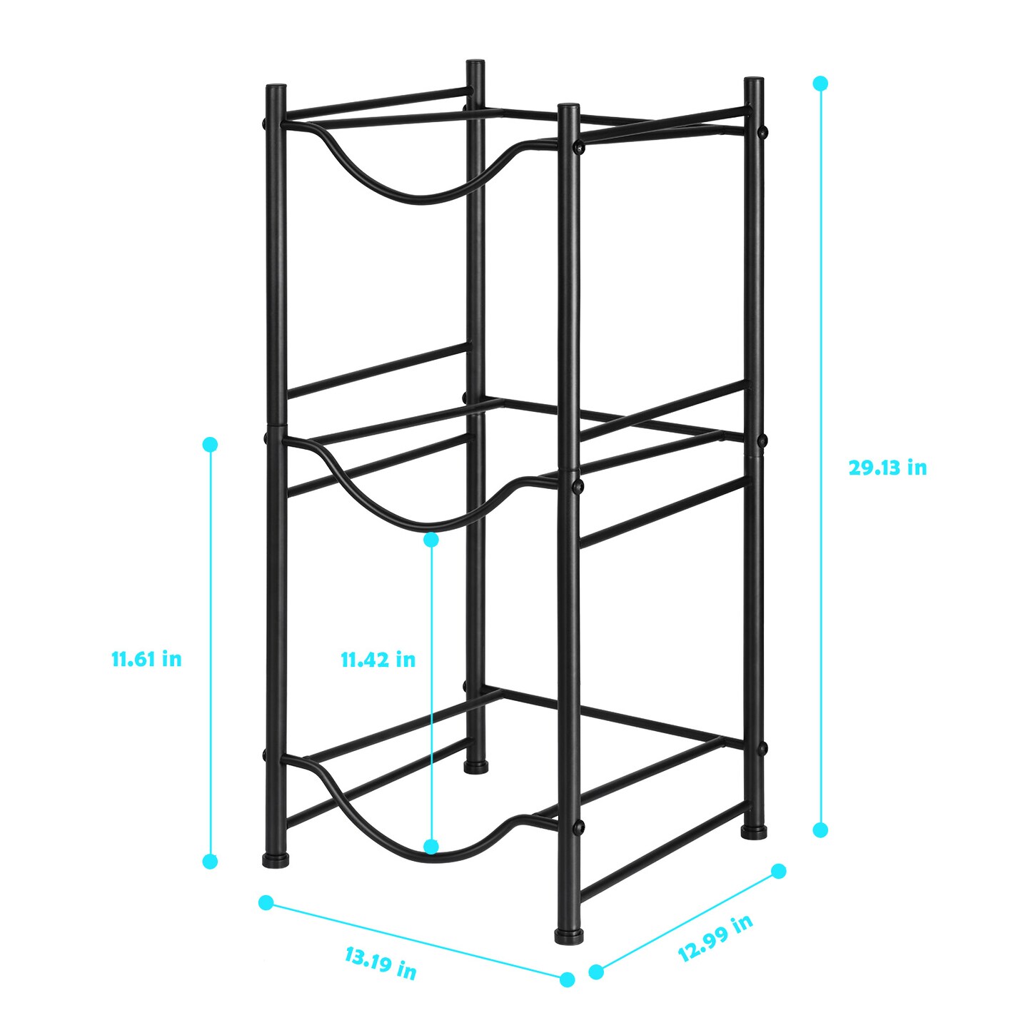 5 Gallon Water Bottle Jug Rack 3 Tier Heavy Duty Water Bottle Organizer Removable Gallon Water Bottle Jug Organizer for Kitchen Office Breakroom