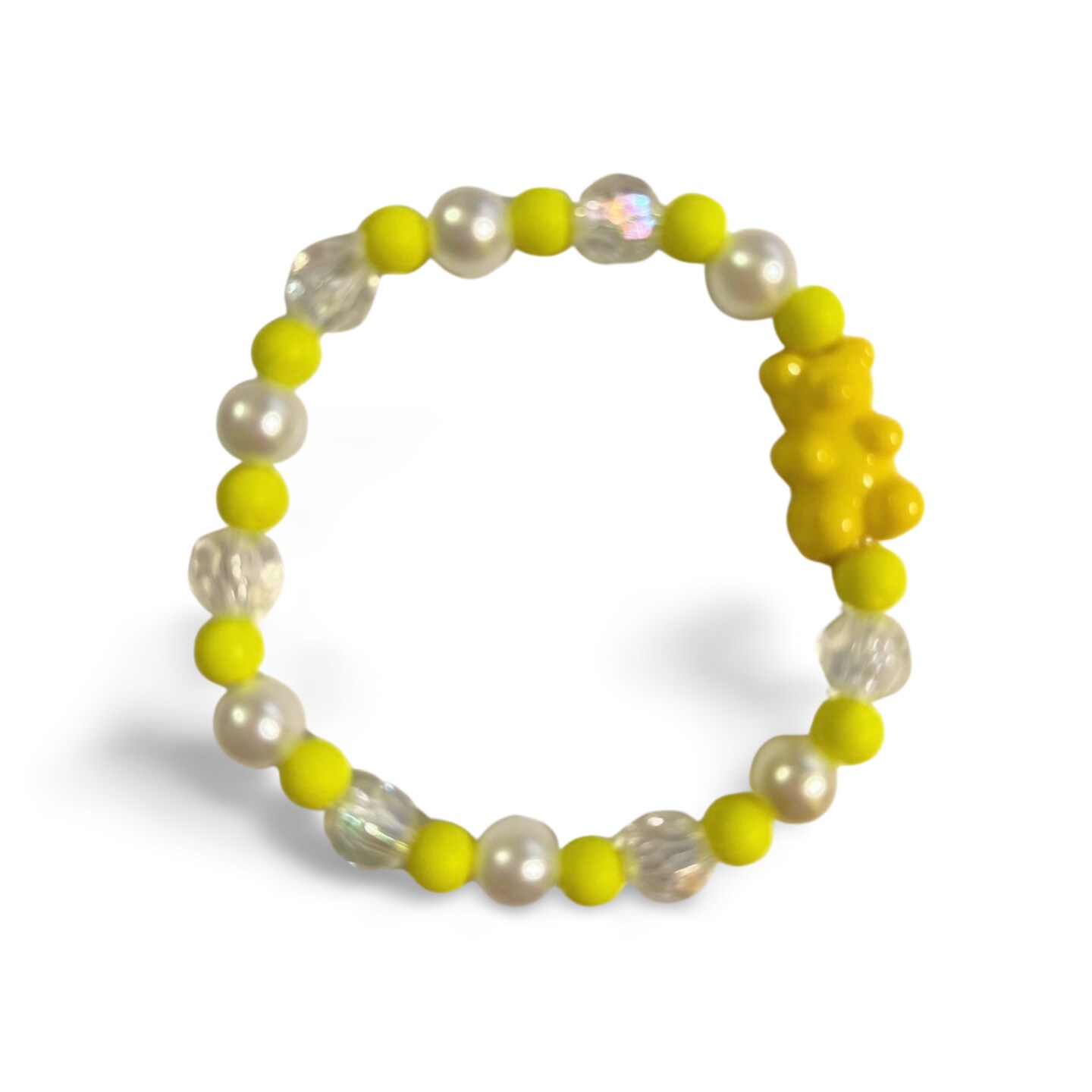 Bear-y Sweet: Colorful Beaded Bracelet with Gummy Bear Charm