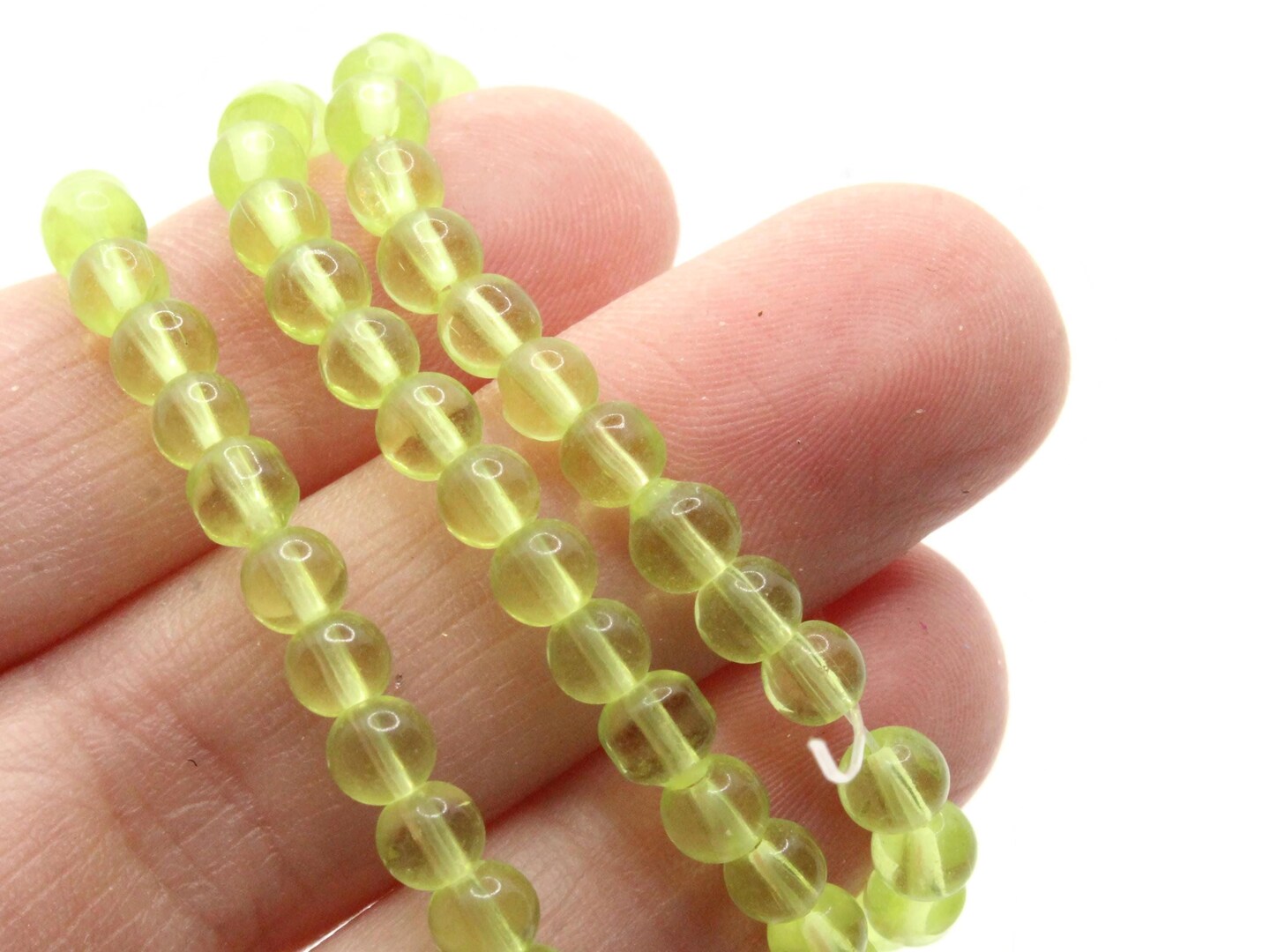 78 4mm Clear Yellow Round Glass Beads