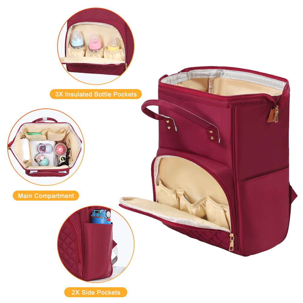 Easy to Clean Large Capacity Waterproof Backpack Babies Diaper Bag Backpack