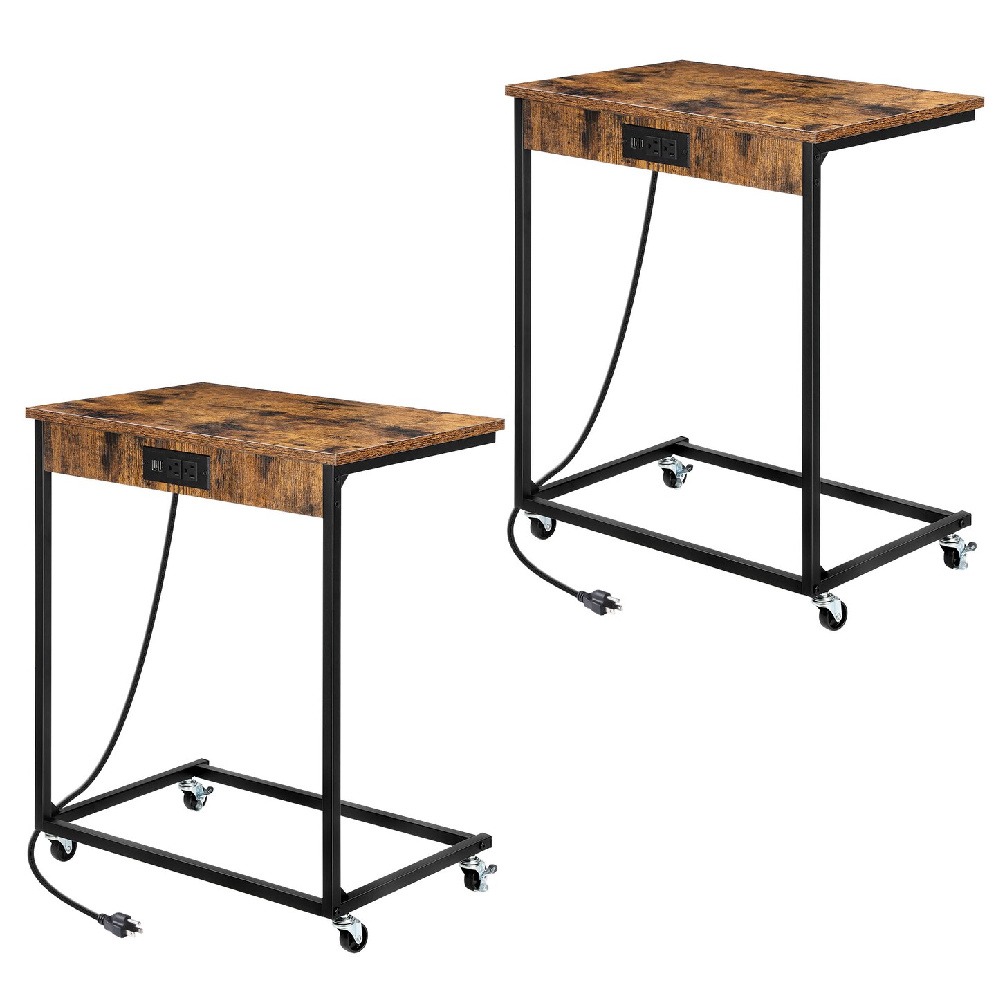 Side Table with Storage Basket, Sofa Side Table, Bedside Table, Bedside Table, Bookshelf C-Shaped Coffee Table, Living Room, Bedroom, Kitchen, Bathroom, Dining Room