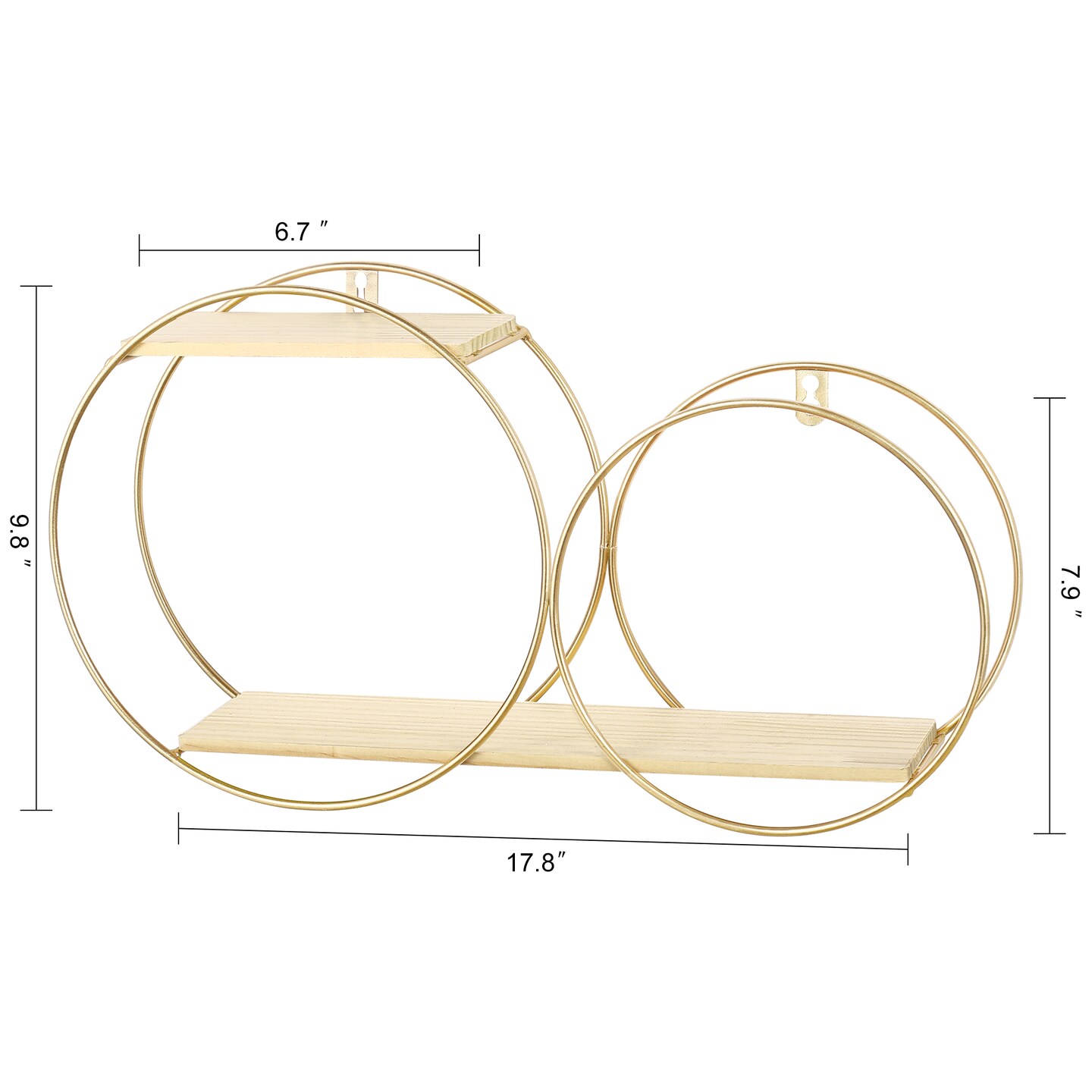 Floating Shelves Circular Metal Hold Plants Photos Home Decor Ornaments