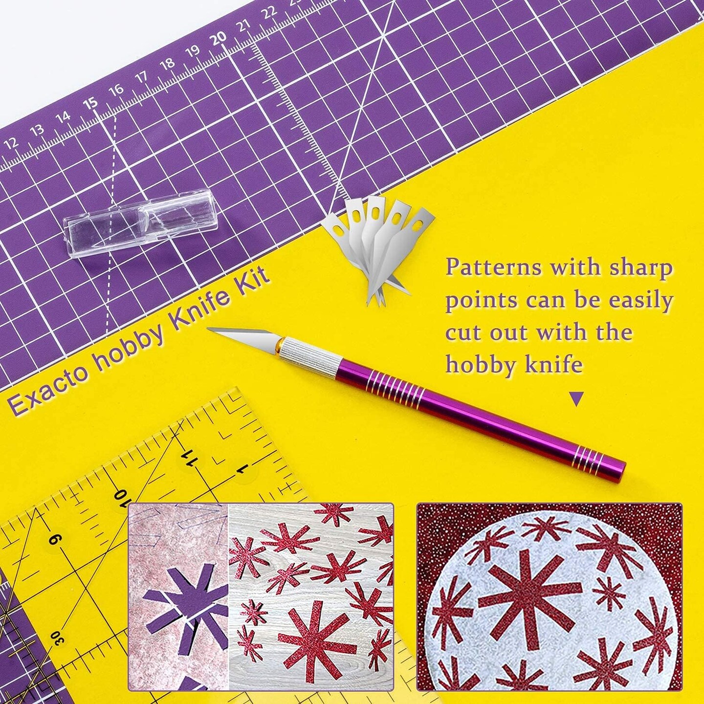 Rotary Cutter Set,Sewing Quilting Supplies,45mm Fabric Cutters,A3 Cutting Mat for Sewing,Acrylic Rulers,Scissors,Exacto Knife,Clips,Beginners Sewing Accessories,Fabric Cutter Kit