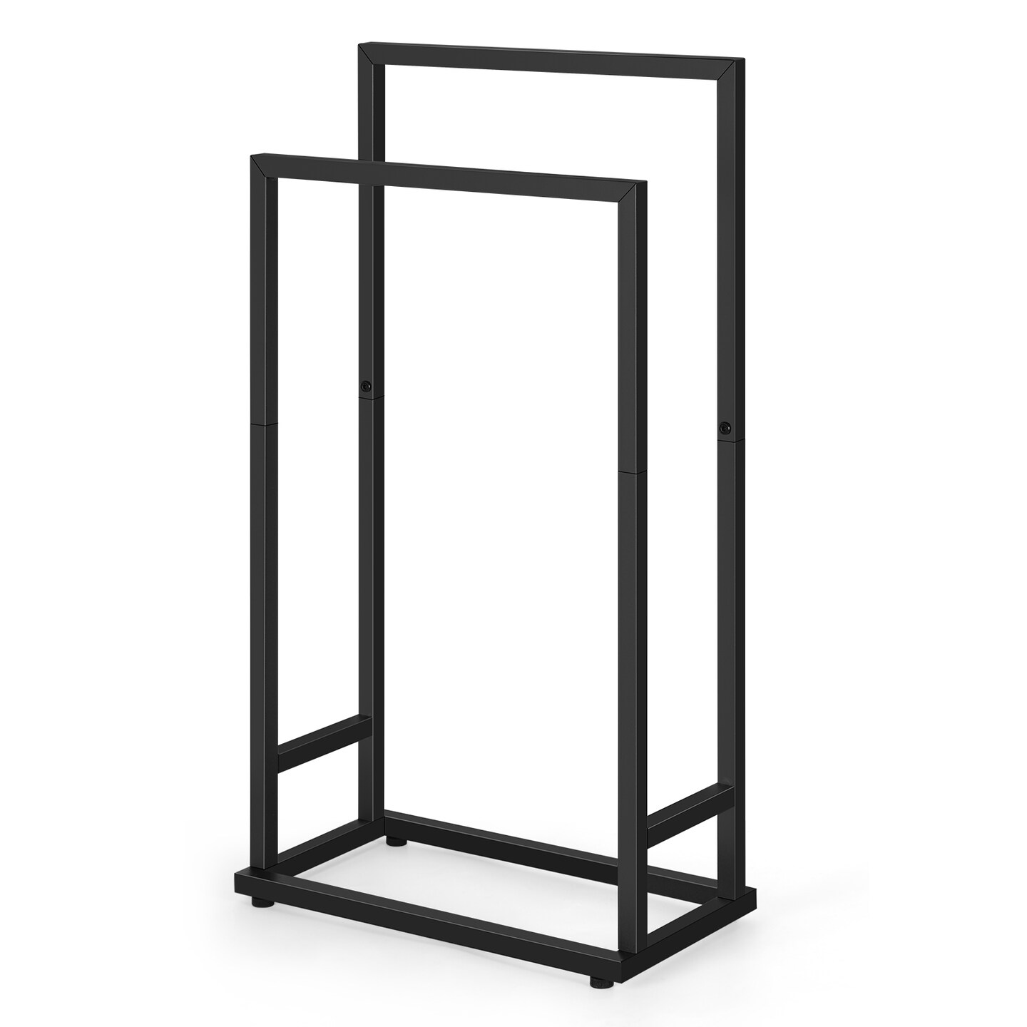 Square Tube Freestanding Towel Rack Modern Bathroom Storage Organizer for Towels & Clothes