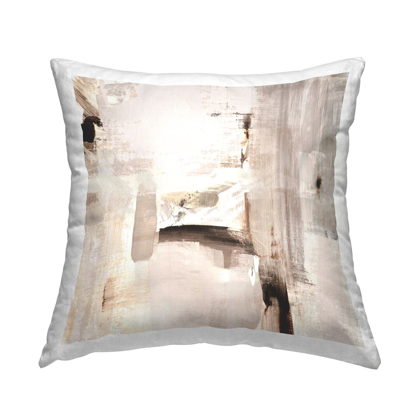 Stupell Industries Neutral Tone Abstraction Decorative Printed Throw Pillow Design by Susan Jill, 18 x 7 x 18