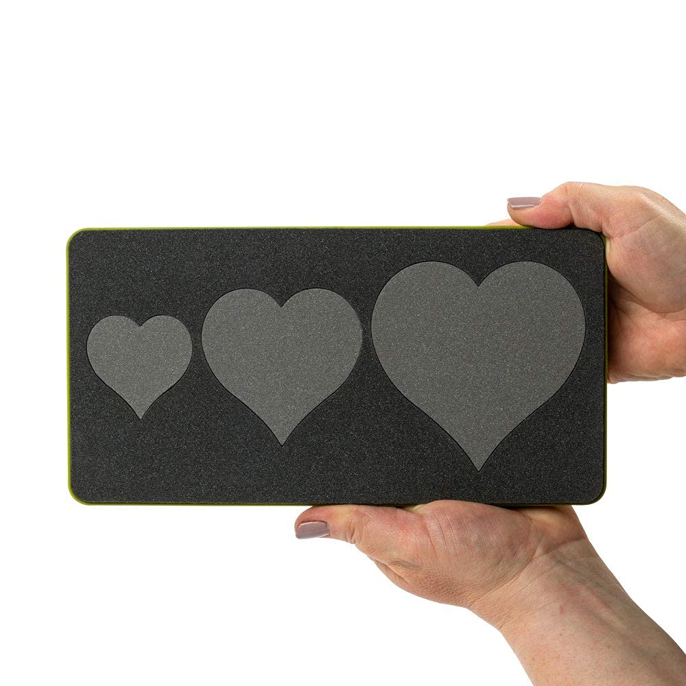 AccuQuilt GO! Fabric Cutting Dies; Heart 2-inch; 3-inch &#x26; 4-inch