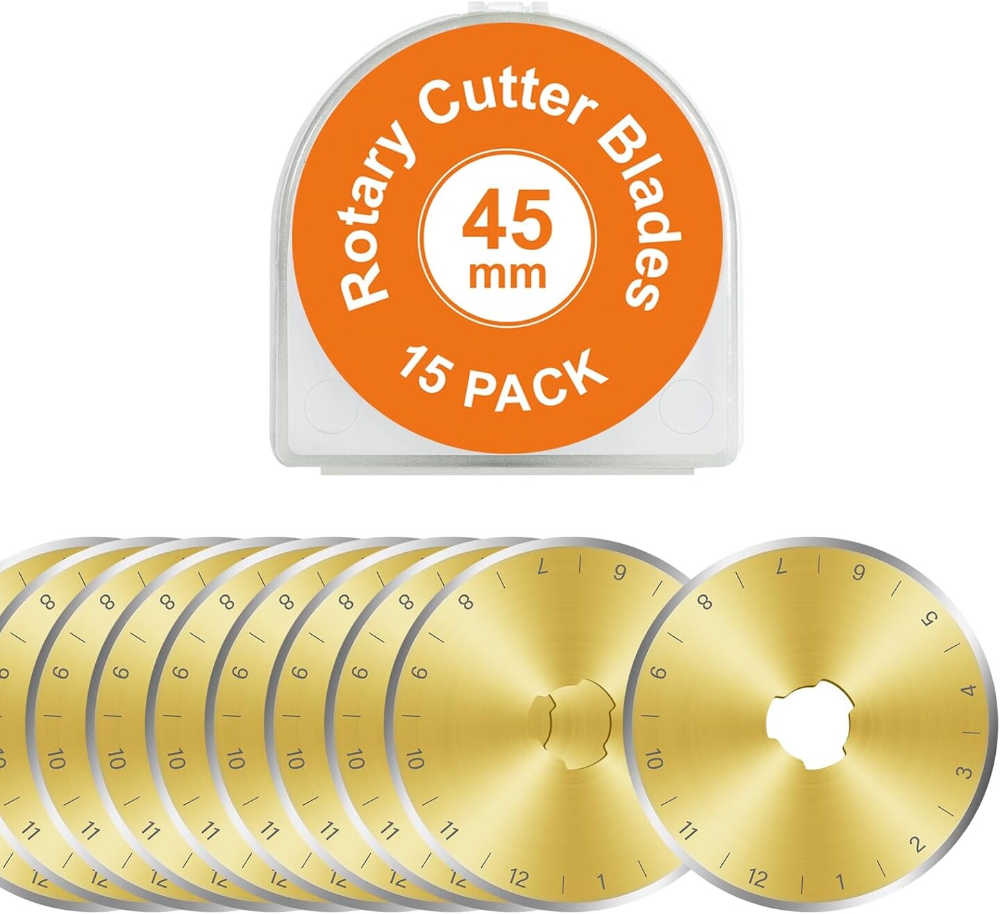 Titanium Coated 15 Packs 45mm Rotary Cutter Blades 45mm Quilting supplies Rotary Cutter Blades for fabric by , compatible with ,Sharp and Durable