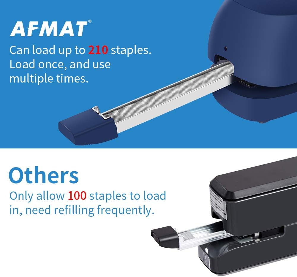 Electric Stapler, Automatic Stapler for Desk, Electric Stapler Desktop, AC or Battery Powered Stapler Heavy Duty, with Reload Reminder &#x26; Release Button, 25 Sheets Capacity, Blue