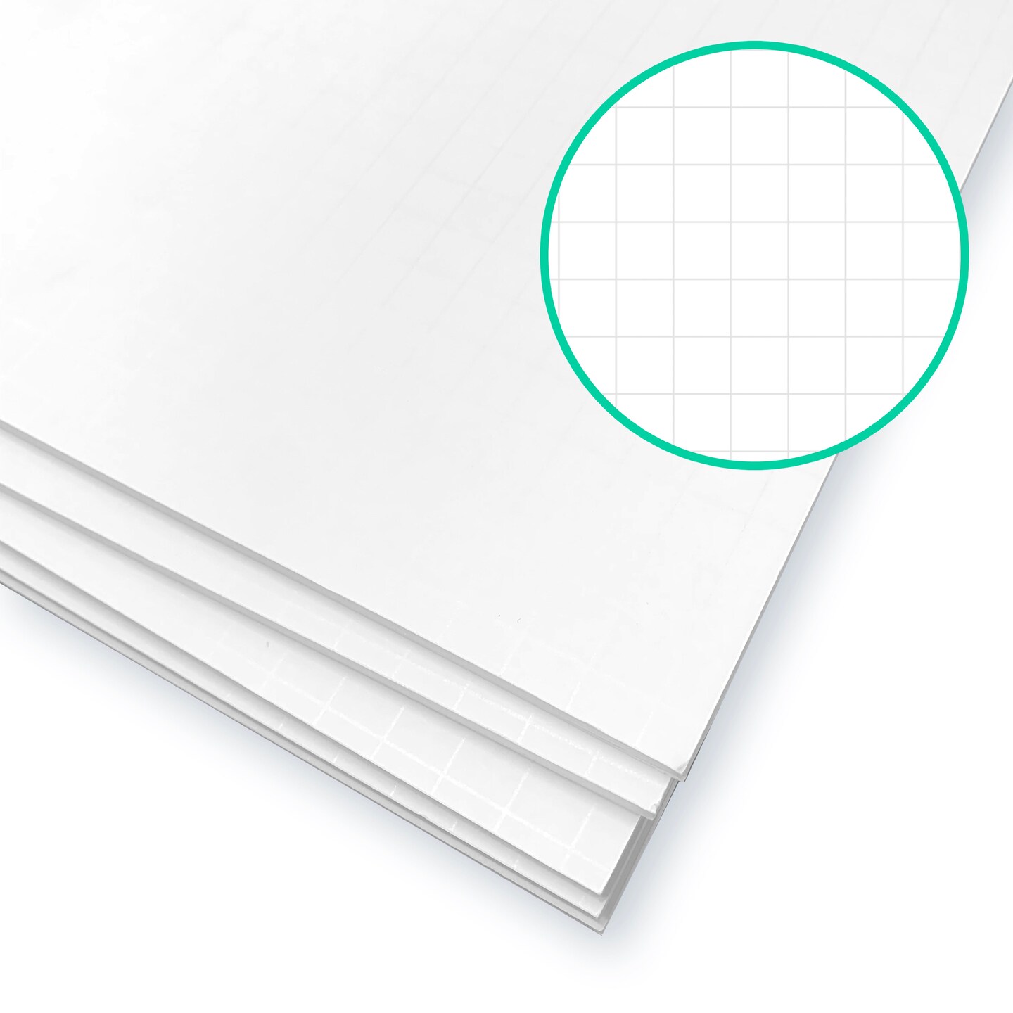 Flipside Products (11" x 14" or 20" x 28") Fade-Line White Poster Foam Board, 1/2" Subtle Grid Lines for Alignment & Visual Layouts, Arts, and Crafts, Pack of 5