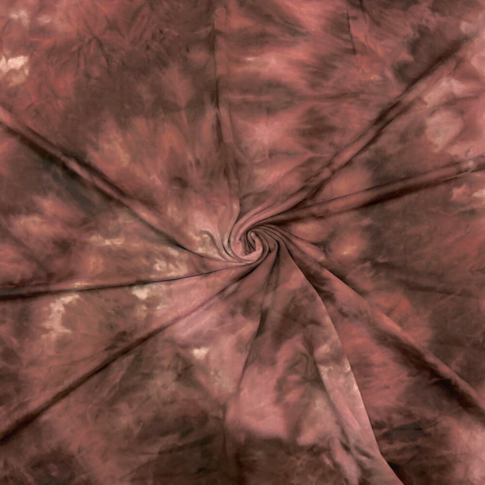 Dark Brown-Multi Poly Spandex Tie Dye Double Brushed Jersey Knit Fabric By the Yard