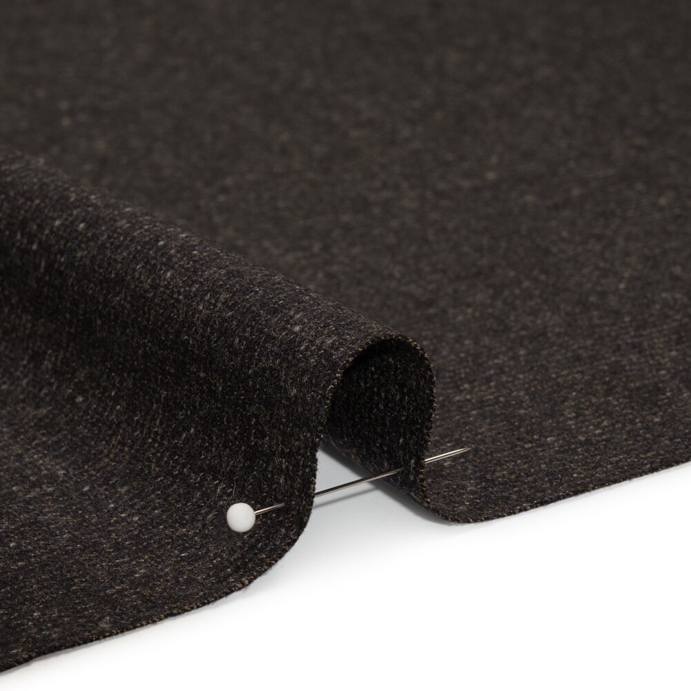 1 Yard Super 130 Wool Suiting Made in Italy - Black and Beige Heathered &#x2013; Deadstock 58&#x2019;&#x2019; Width