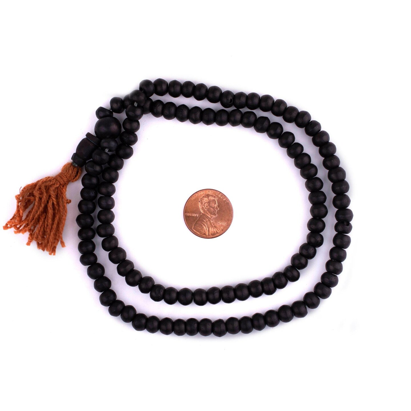 The Bead Chest Black Bone Mala Beads 6mm Nepal Round Large Hole 22 Inch Strand