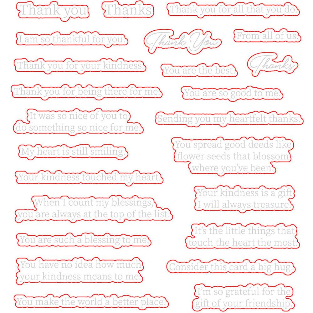 Inside: Thankful Sentiments - Honey Cuts - Coordinating Dies