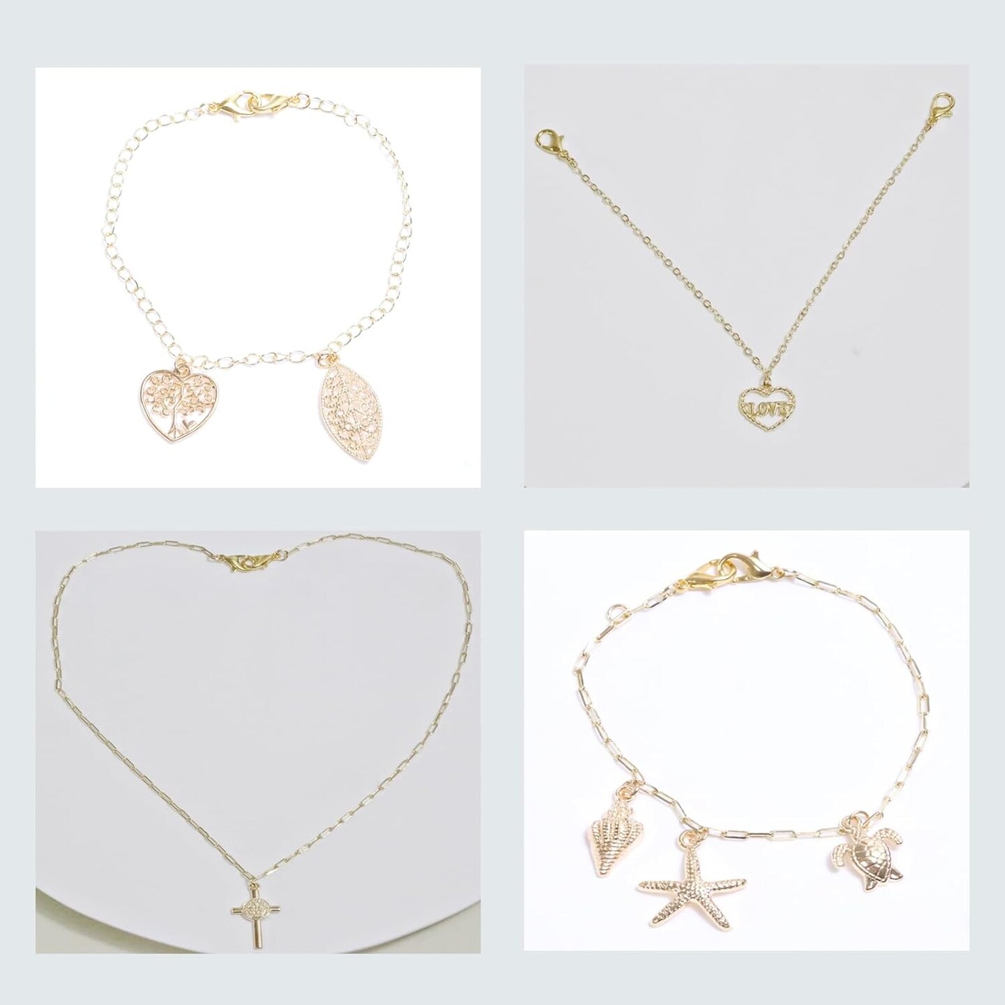14K Gold Chain for Jewelry Making,16.4 ft 5 Rolls Jewelry Chains Bulk for DIY Necklace Bracelet Making Accessories with Charm Pendants Jump Rings Lobster Clasps Pliers