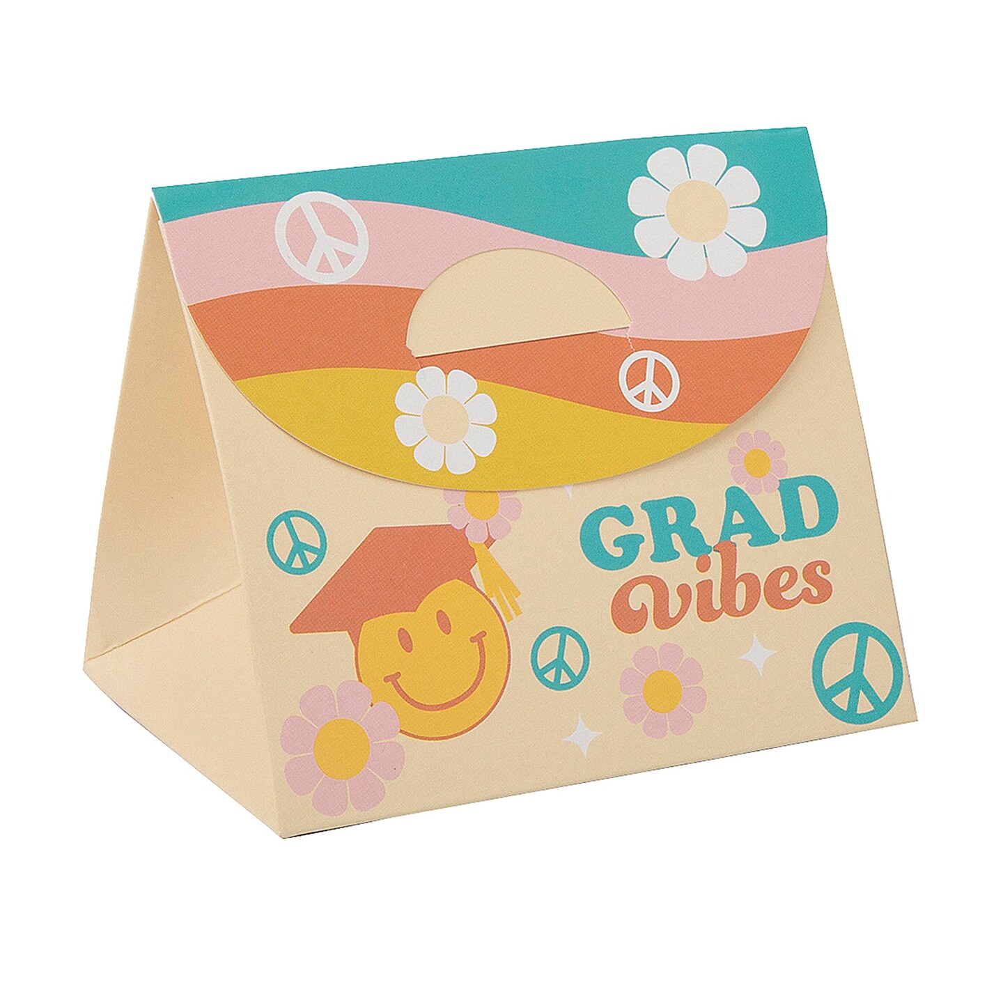Groovy Grad Vibes Cardstock Party Favor Boxes Pack of 12