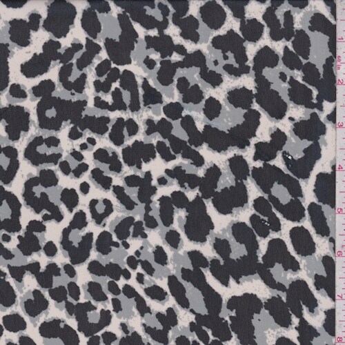 White/Black/Stone Cheetah Georgette Fabric By the Yard