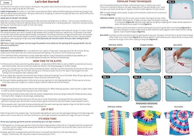 Cold Water Tie Dye Powder, Bulk Party Set for Large Groups, Makes Up To 1000 Projects