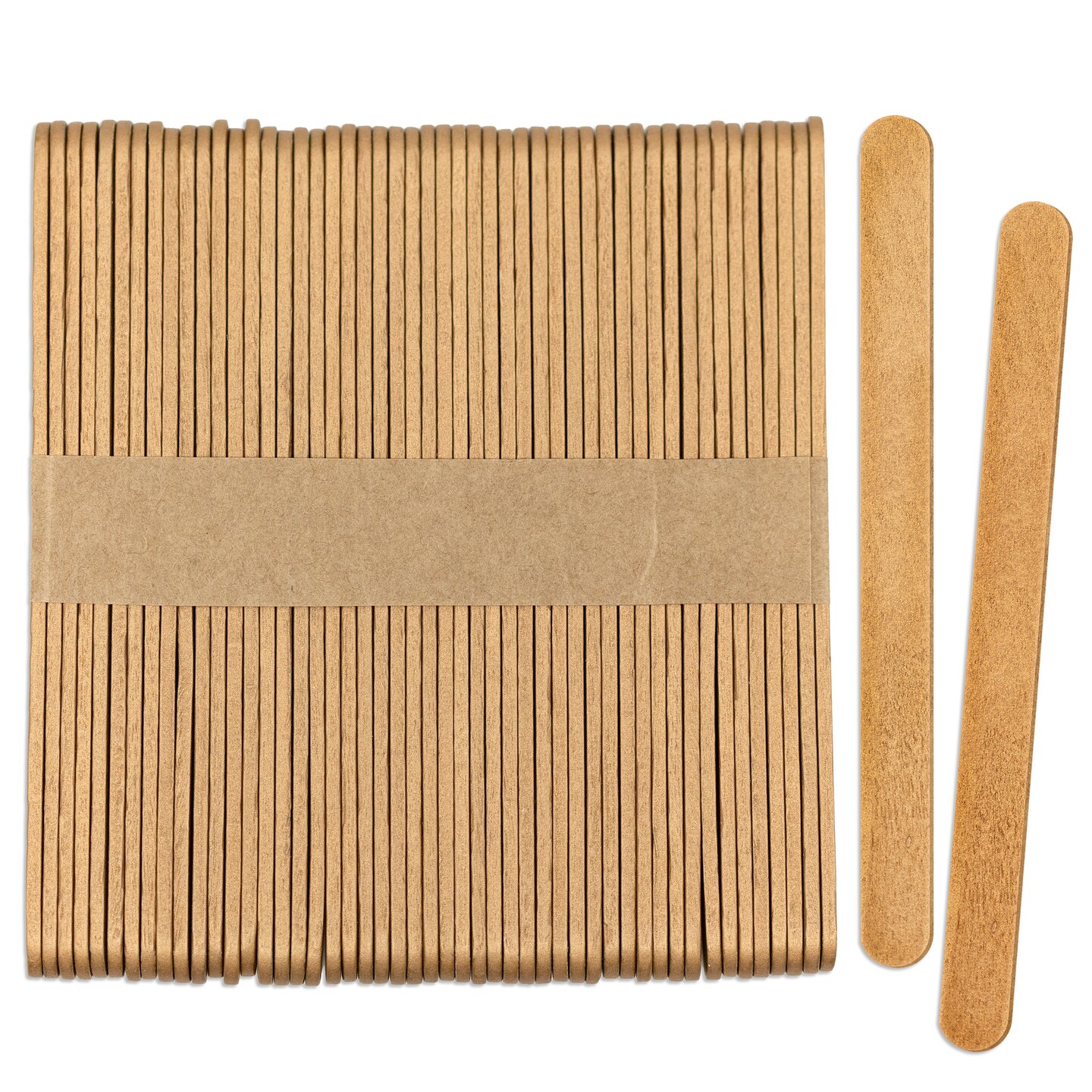 CraftySticks Colored Wood Craft Sticks 4.5 Inch, Red Orange Yellow Green Blue Purple White Black Pink Brown Popsicle Sticks
