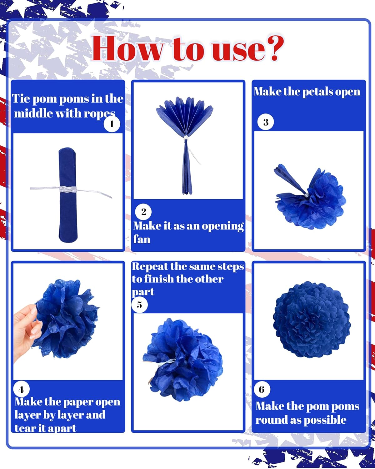 33-Piece Patriotic Decorations Set, 4th of July & Memorial Day Hanging Swirls and Stars, Red White & Blue Streamers and USA Banner for Indoor and Outdoor Parties, Veterans Day and Independence Day Decor