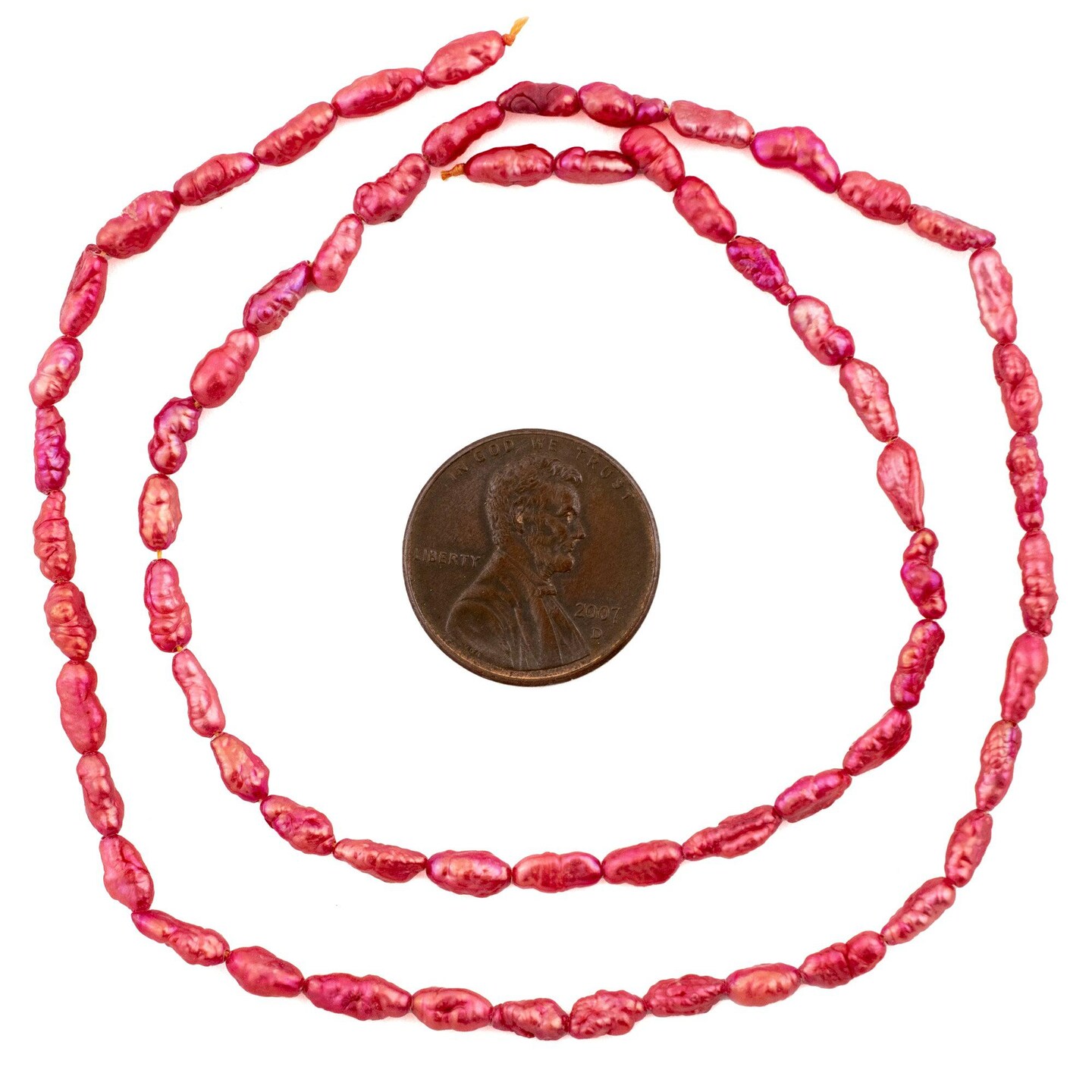 The Bead Chest Vintage Japanese Rice Pearl Beads: 3mm Lustrous Artisan Beads from Japan | Red | Full Strand