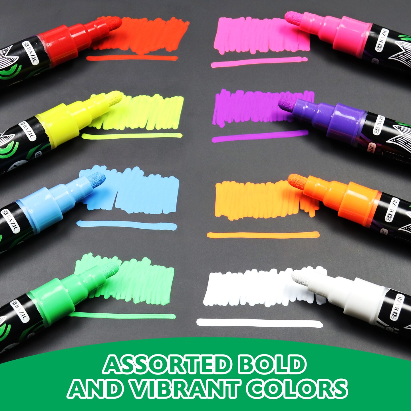 BAZIC Color Liquid Chalk Markers