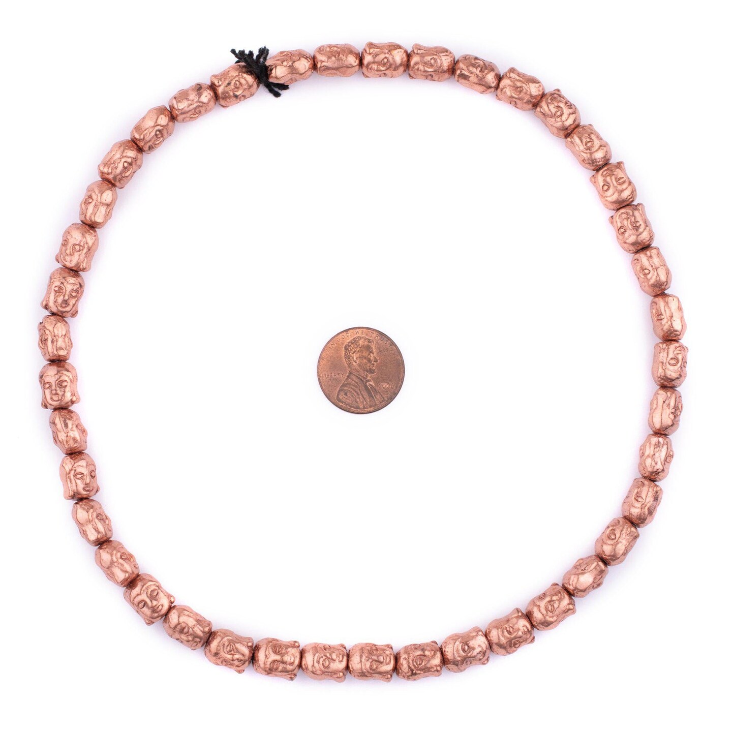 The Bead Chest Copper Buddha Beads, Full Strand of Quality Metal Spacers for DIY Jewelry Design