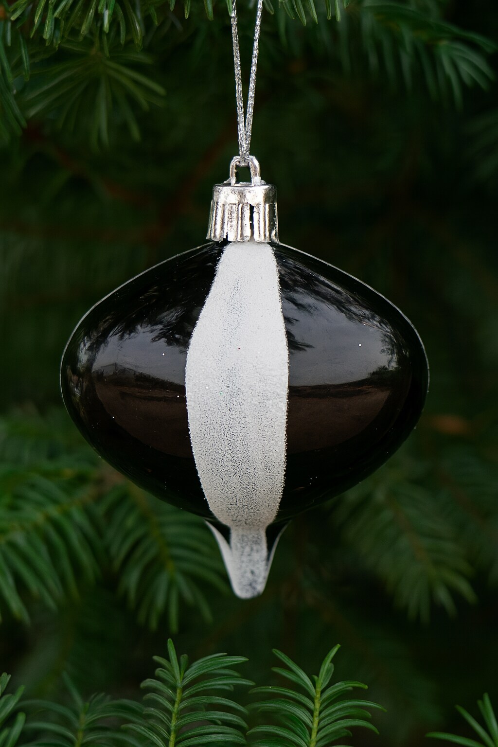 36 Pack Black Onion Ornament with Glitter Stripes