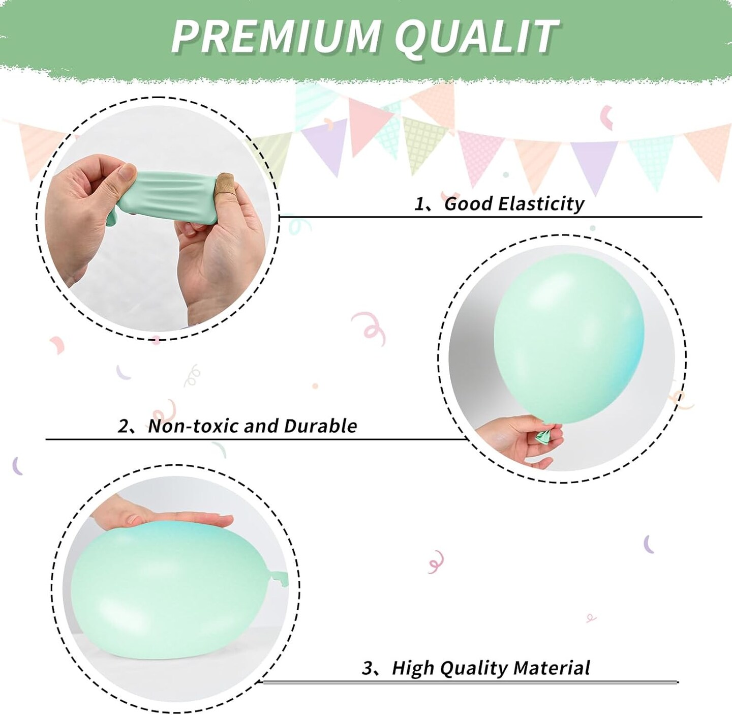 Blue & Green Balloon Arch Kit – Slate Blue, Baby Blue & Light Green Balloons for Baby Shower, Boy’s Birthday, and Pastel Seaside Party Decorations