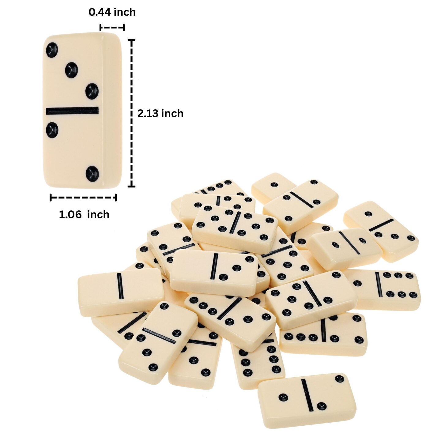 WE Games Double 6 Dominoes - Ivory with Wooden Treasure Box