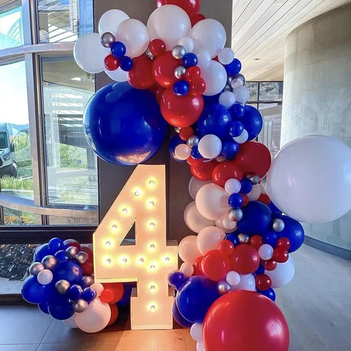 50-Piece Red, White & Blue Balloon Set – 12-Inch Confetti Latex Balloons for 4th of July, Patriotic, Nautical, Baseball, Birthday & Graduation Parties