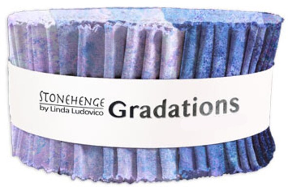 Stonehenge Gradations 2.5&#x22; Strip Roll (Jelly Roll) in Twilight by Linda Ludovico for Northcott (SGRAD40-47)