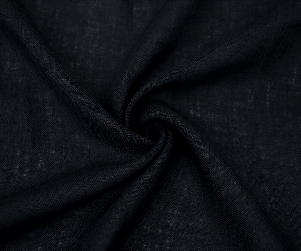 Deep Navy Washed Blue Semi-Sheer Solid Linen Woven Fabric By the Yard