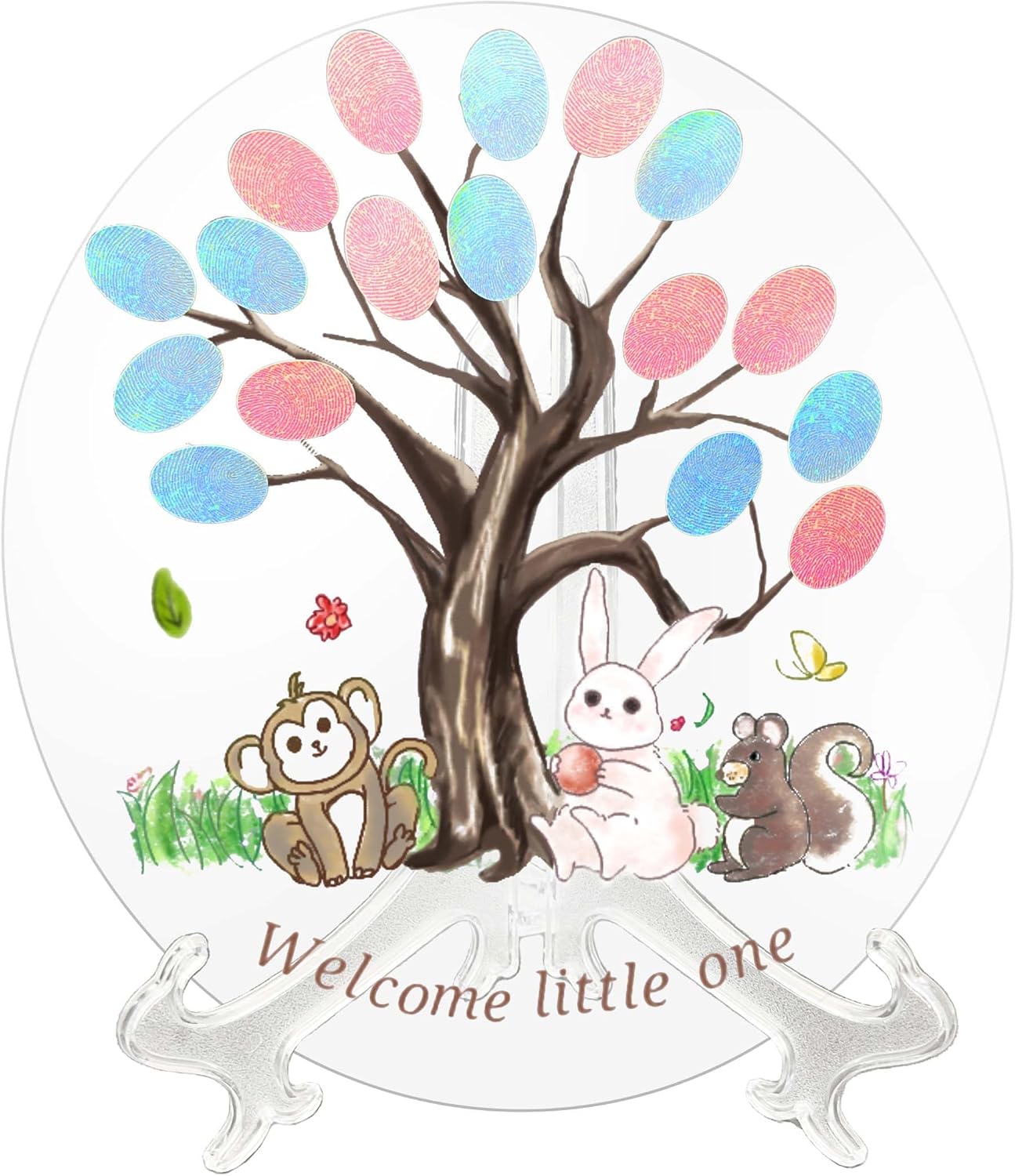 Gender Reveal Fingerprint Tree&#xFF0C; Boy or Girl Gender Reveal Party Game,Baby Shower Guest Book Party Ideas, Gender Reveal Acrylic Keepsake