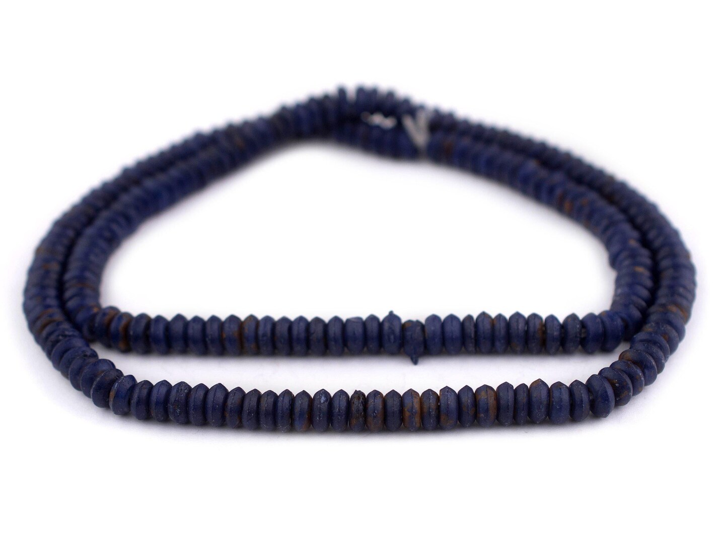 The Bead Chest 6mm Lapis Blue Bone Button Beads: Nepal Flat Round Disk Heishi Beads for DIY Necklace Jewelry Making