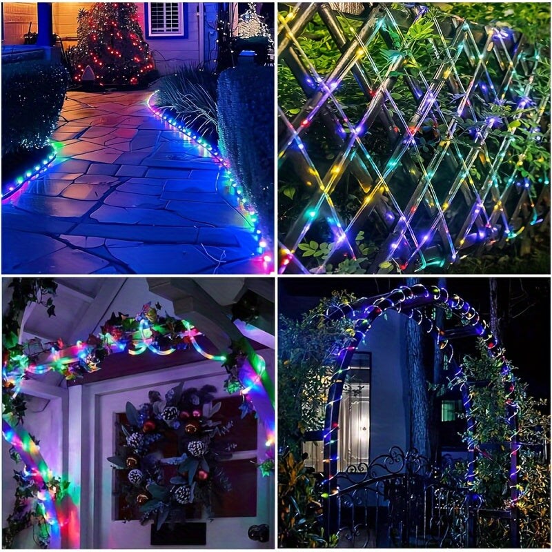 33ft 100 LED Solar String Lights 100 LED Outdoor Waterproof 8 Modes Fairy Lights (Multicolor)