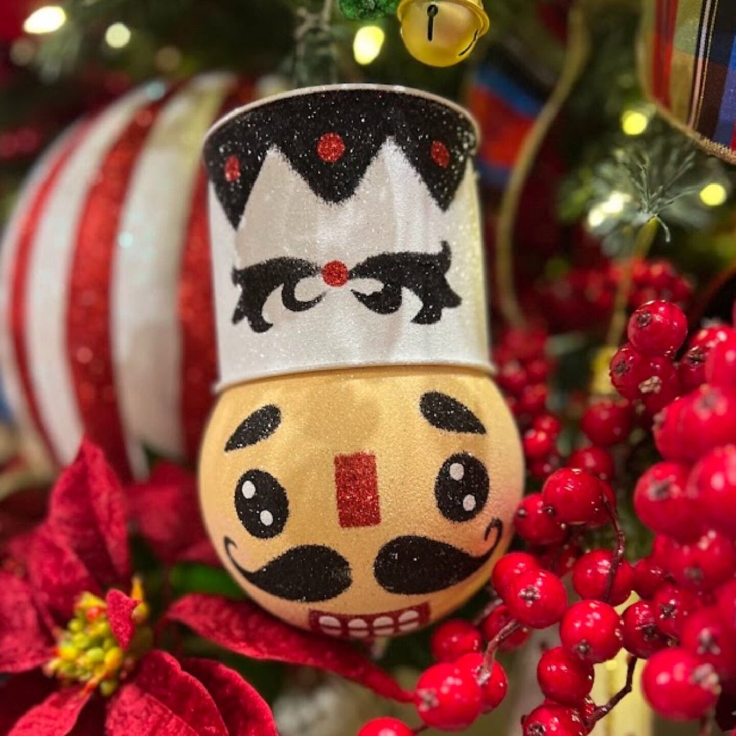 8.5&#x22; Holiday Nutcracker Ornament: Black &#x26; White