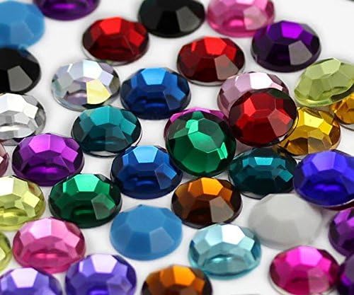 Pink Self Adhesive Acrylic Rhinestones Plastic Face Gems Stick On Body Jewels for DIY Cards and Invitations Crafts Bling Sticker - 5 Sheets - 500PCS
