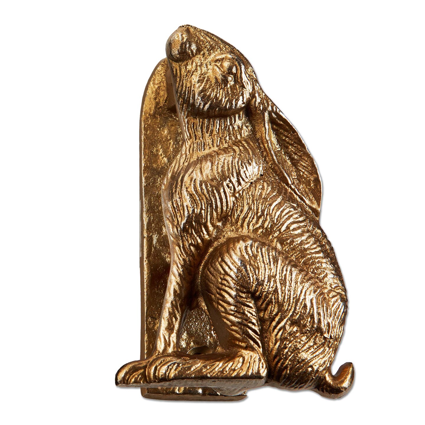 Antique Brass Gold Rabbit Door Knocker - Spring Summer Decor, Iron, 1.5" H x 5" L x 3" W, Easy to Clean